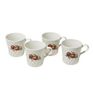 4 Corelle Coordinates Stoneware Chutney Abundance Fruit Swirl Coffee Cups Mugs